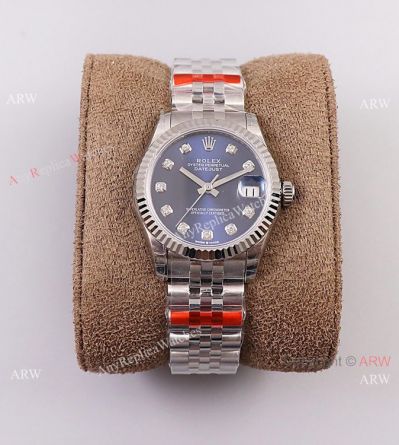 (TW) Swiss Clone Rolex Datejust Oyster Perpetual 31MM Watch Blue Diamond Bezel